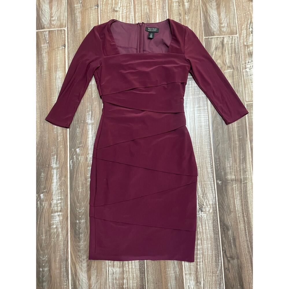 White House Black Market Burgundy Sheath Dress